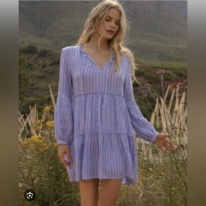 Rails Everly Blue Striped Long Sleeve Dress size Small